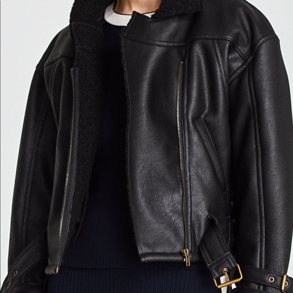 Zara faux leather cropped jacket - Picture 2 of 7
